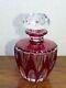 Superbe rare ancien Flacon à parfum rouge en cristal de Saint Louis