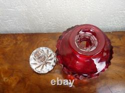 Superbe rare ancien Flacon à parfum rouge en cristal de Saint Louis
