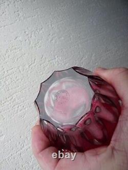 Superbe rare ancien Flacon à parfum rouge en cristal de Saint Louis