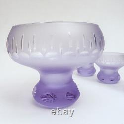Superbe rare service à dessert coupe cristal violet ancien Art Décoration