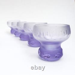 Superbe rare service à dessert coupe cristal violet ancien Art Décoration