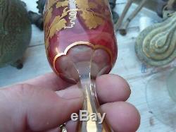 Superbe verre gravé doré-ancien baccarat