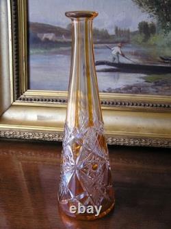 Très Jolie Carafe BACCARAT Lagny Ancienne avant 1936 Ocre-Jaune Gravée à la roue