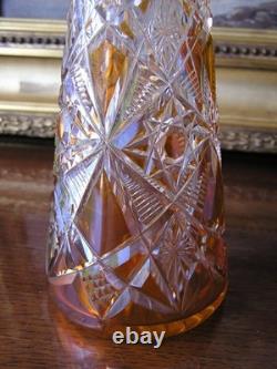Très Jolie Carafe BACCARAT Lagny Ancienne avant 1936 Ocre-Jaune Gravée à la roue