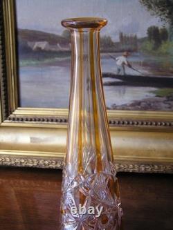 Très Jolie Carafe BACCARAT Lagny Ancienne avant 1936 Ocre-Jaune Gravée à la roue