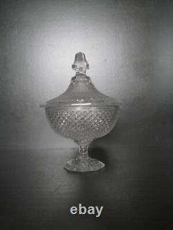 Trés ancien drageoir bonbonnière boite cristal moulé Charles X Diamant Baccarat