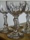 VAL ST LAMBERT 6 ANCIENS VERRES A APERITIF EN CRISTAL TAILLE OLIVES ht 10,5 cm