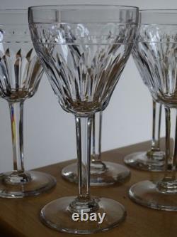 VAL ST LAMBERT 6 ANCIENS VERRES PORTO APERITIF CRISTAL MOD ZERMATT AVON 13 cm