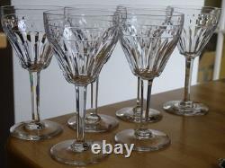 VAL ST LAMBERT 6 ANCIENS VERRES PORTO APERITIF CRISTAL MOD ZERMATT AVON 13 cm
