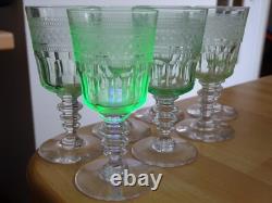 VAL ST LAMBERT 7 ANCIENS VERRES APERITIF CRISTAL MODELE OTHON OURALINE ht 11 cm VAL ST LAMBERT 7 ANCIENS VERRES APERITIF CRISTAL MODELE OTHON OURALINE ht 11 cm