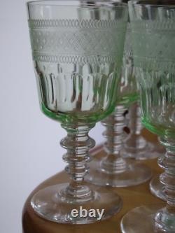 VAL ST LAMBERT 7 ANCIENS VERRES APERITIF CRISTAL MODELE OTHON OURALINE ht 11 cm