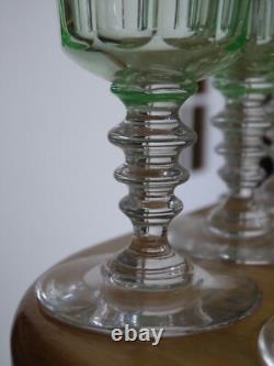 VAL ST LAMBERT 7 ANCIENS VERRES APERITIF CRISTAL MODELE OTHON OURALINE ht 11 cm