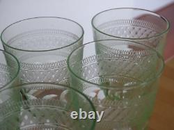 VAL ST LAMBERT 7 ANCIENS VERRES APERITIF CRISTAL MODELE OTHON OURALINE ht 11 cm