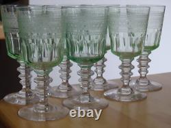 VAL ST LAMBERT 7 ANCIENS VERRES APERITIF CRISTAL MODELE OTHON OURALINE ht 11 cm