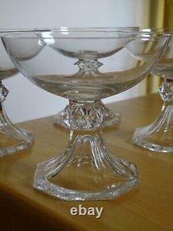 Val St Lambert 4 Anciennes Coupes A Champagne Cristal Modele Yale