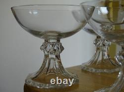 Val St Lambert 4 Anciennes Coupes A Champagne Cristal Modele Yale