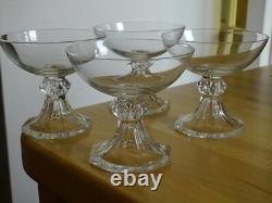 Val St Lambert 4 Anciennes Coupes A Champagne Cristal Modele Yale