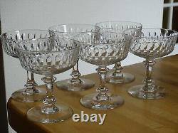 Val St Lambert 6 Anciennes Coupes A Champagne Cristal Tailler Modele Graciosa