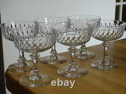 Val St Lambert 6 Anciennes Coupes A Champagne Cristal Tailler Modele Graciosa