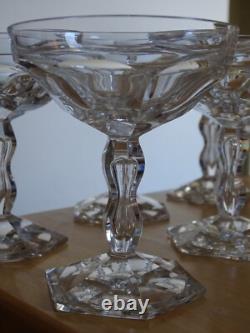 Val St Lambert Cristal Modele Lalaing 6 Anciennes Coupes A Champagne