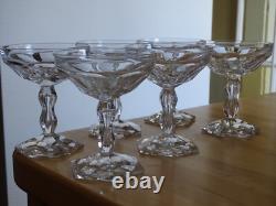 Val St Lambert Cristal Modele Lalaing 6 Anciennes Coupes A Champagne