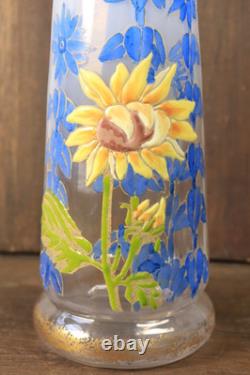 Vase Ancien en Verre Legras Pantin Émaillé Opaline Tournesols Art Nouveau Vase Ancien en Verre Legras Pantin Émaillé Opaline Tournesols Art Nouveau