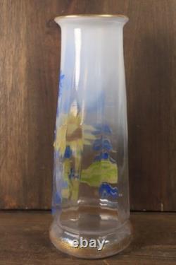 Vase Ancien en Verre Legras Pantin Émaillé Opaline Tournesols Art Nouveau