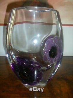 Vase DAUM ancien Coppelia 1950, cristal avec applications en pâte de verre