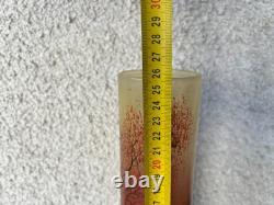 Vase ancien Legras Verre multicouche Décor de paysage lacustre et château