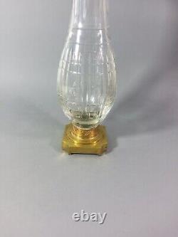 Vase ancien cristal taillé monture bronze laiton baccarat st louis