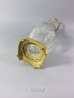 Vase ancien cristal taillé monture bronze laiton baccarat st louis