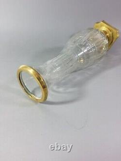Vase ancien cristal taillé monture bronze laiton baccarat st louis