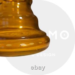 Vase ancien en cristal de Bohème Cristal taillé et gravé Couleur ambre XIX