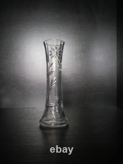 Vase ancien en cristal taillé fleur Baccarat 20,2 cm catalogue 1916