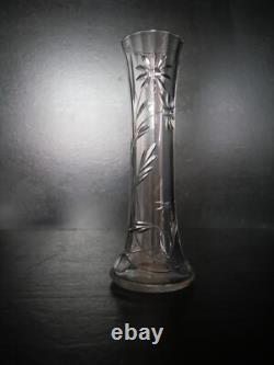 Vase ancien en cristal taillé fleur Baccarat 20,2 cm catalogue 1916