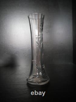 Vase ancien en cristal taillé fleur Baccarat 20,2 cm catalogue 1916