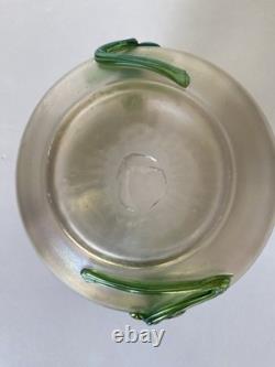 Vase ancien kralik art nouveau en verre irisé à décor floral
