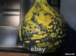Vase ancien pate de verre art deco signe a delatte NANCY H 36.5 cm