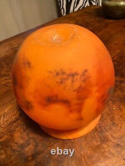 Vase ancien, pâte de verre, vase signé, époque art déco, vase boule, vintage
