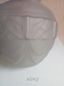 Vase ancien verre opaque hauteur 24 cm diamètre 22 cm