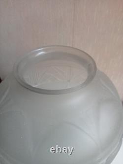 Vase ancien verre opaque hauteur 24 cm diamètre 22 cm