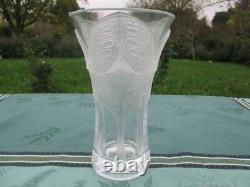 Vase cristal ancien papillon france Antique crystal vase butterfly France