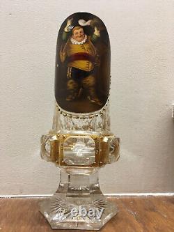 Vase de cristal 19e siècle, décor renaissance, meulage ancien