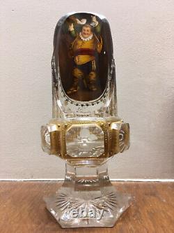 Vase de cristal 19e siècle, décor renaissance, meulage ancien