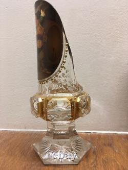 Vase de cristal 19e siècle, décor renaissance, meulage ancien