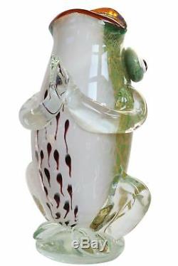 Vase style ancien grenouille style verre de murano multicolore 48cm