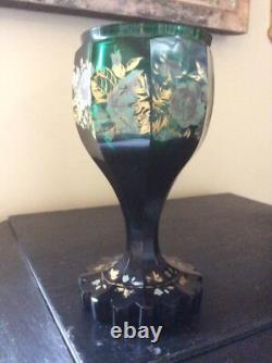 Verre Ancien Peint Main Antique Cristal Glass XIXth