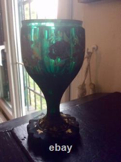 Verre Ancien Peint Main Antique Cristal Glass XIXth