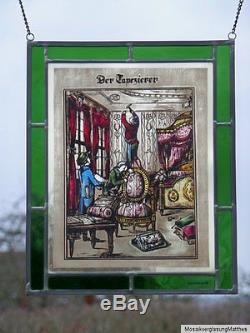 Verre au plomb Image de la fenêtre ancien Bernhardt glasmalereibild Le tapissier