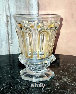 Verre gobelet ancien en Cristal Baccarat Charles X rare dorure H 12 cm XIX ème